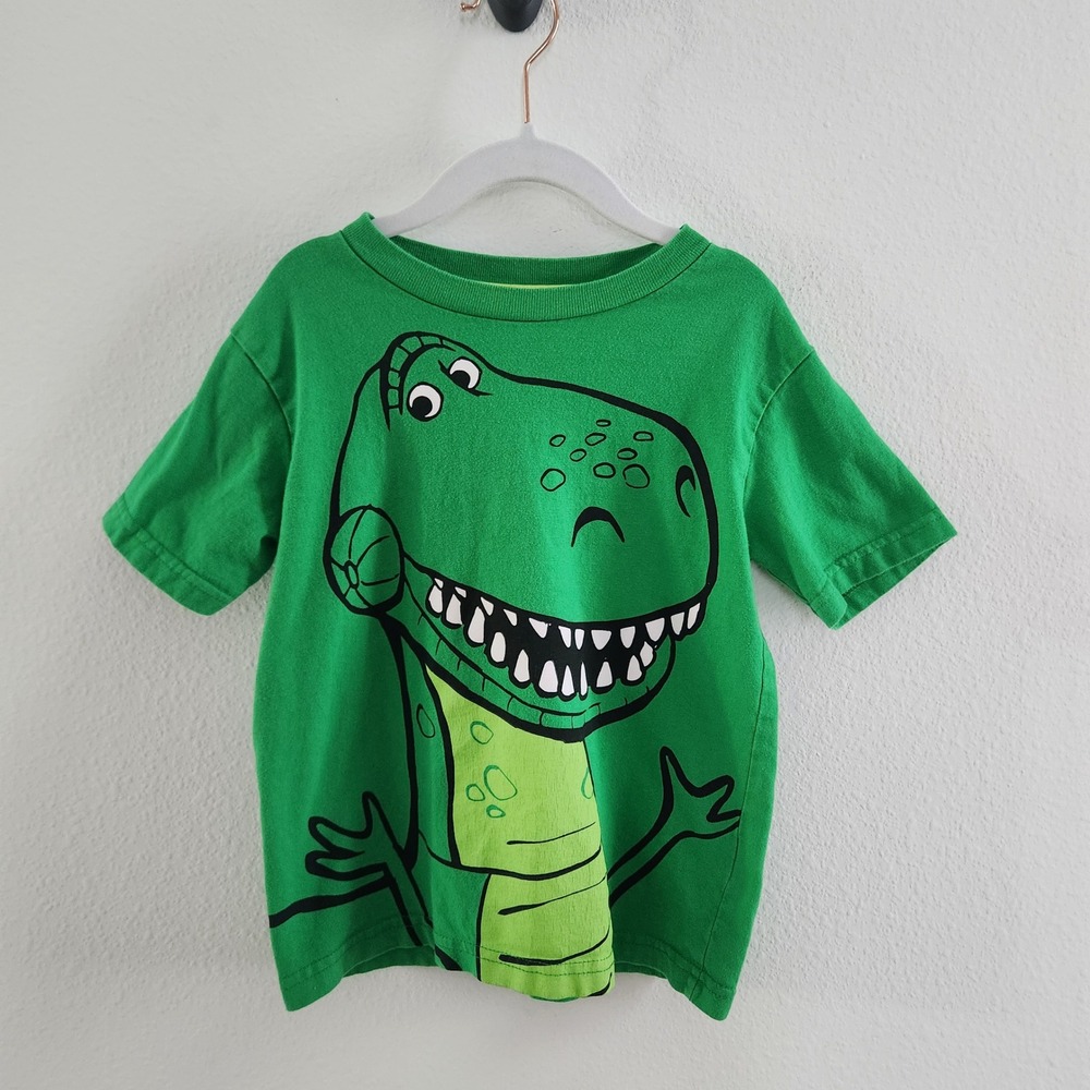 Disney Pixar Toy Story Rex Green Graphic T-Shirt Kids Size 5T